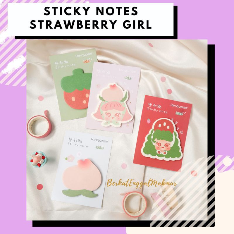 

Strawberry and Peach Sticky Notes Memo Tempel