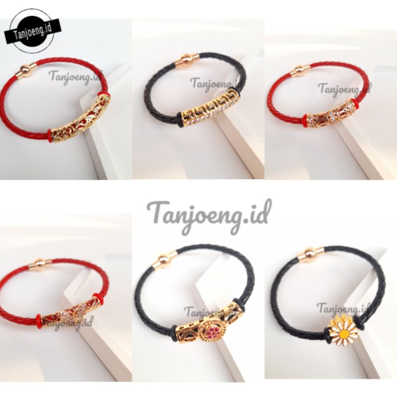 Gelang Tali Wanita Xuping Lapis Emas Liontin Xuping