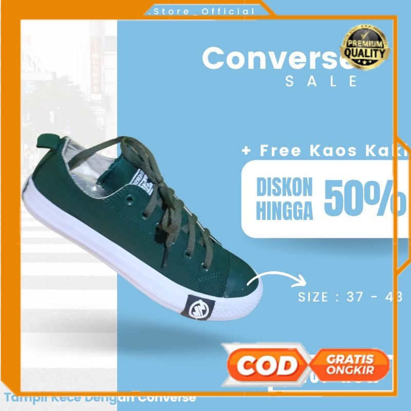 SNEAKERS PRIA WANITA TREND TERBARU // SEPATU CONVERS Al Star Petir Army Boot Bahan Canvas sepatu pri
