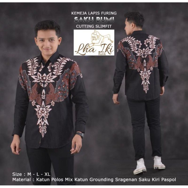 KEMEJA BATIK LENGAN PANJANG MOTIF SAKU BUMI