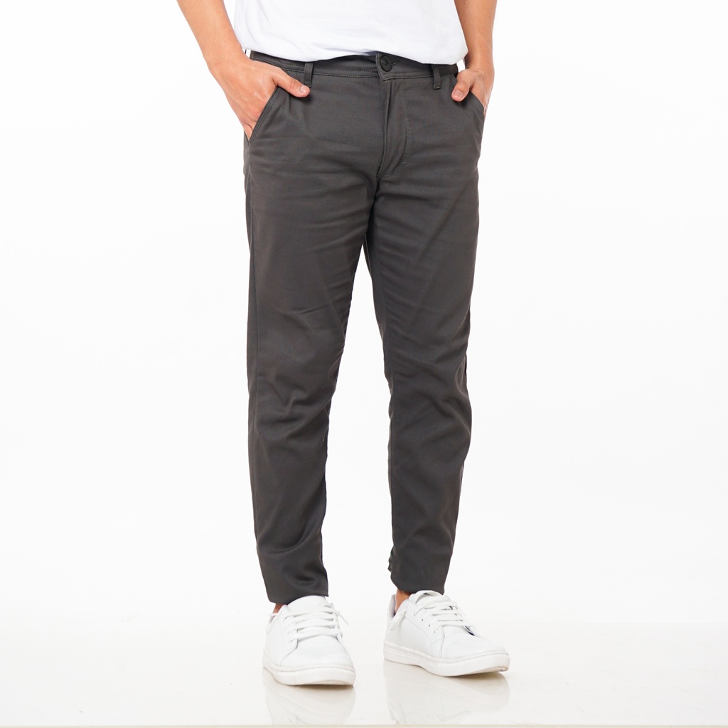 SANVANINA Celana Panjang Chino Abu-Abu | Long Chino Dark Grey Pants H-057