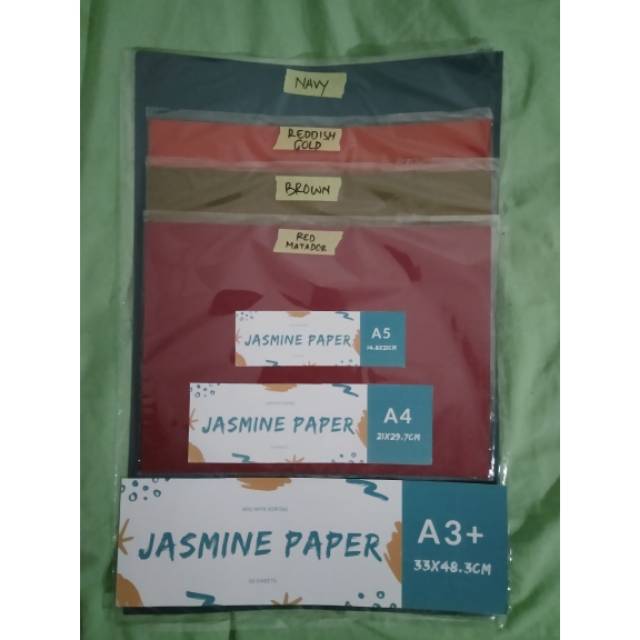  Kertas  Jasmine  Warna Gelap 2 reddish gold navy brown 