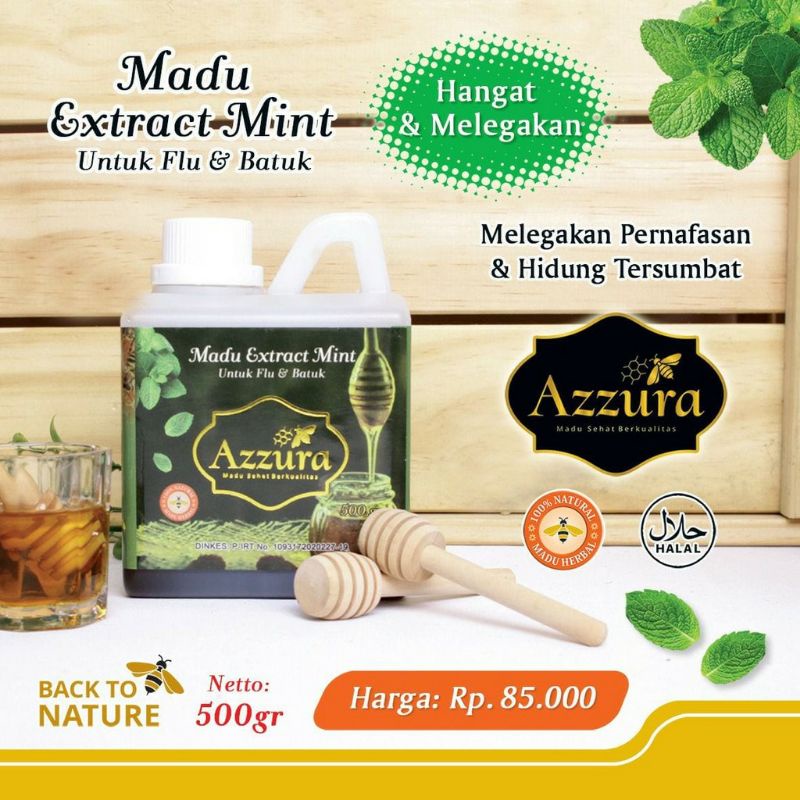 

Madu Azzura Extract Mint 500 gram | Madu Obat Batuk Flu Herbal #maduasli #maduherbal #madu