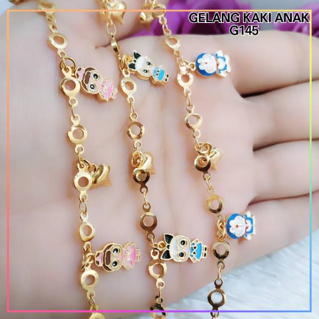 Gelang xuping gelang kaki anak karakter lapis emas gold G145