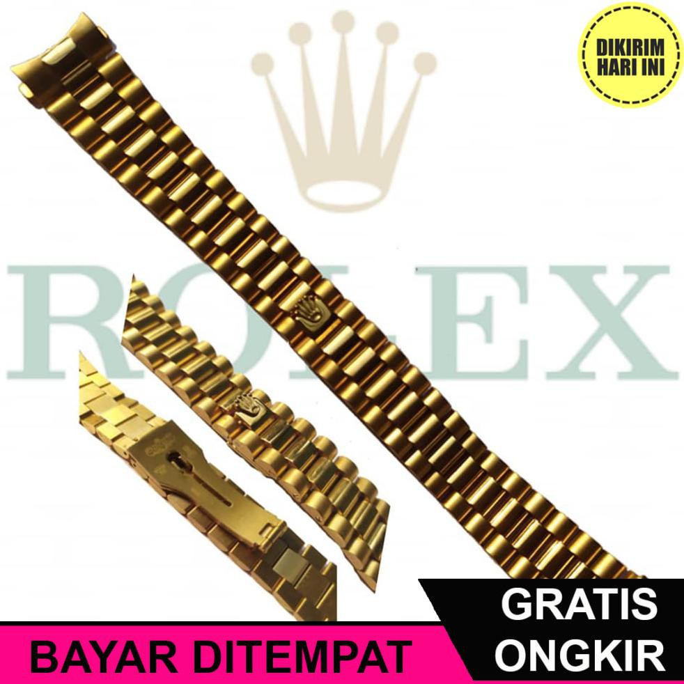 (BAYAR DITEMPAT) OE5115 RANTAI STRAP TALI JAM TANGAN WATCH ROLEX PRESIDENT GOLD