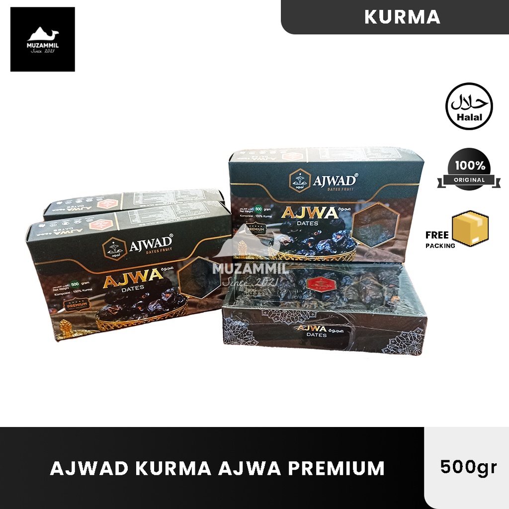 

Kurma Ajwa Ajwad 500gr Kurma Nabi Premium Fresh Kurma Madinah