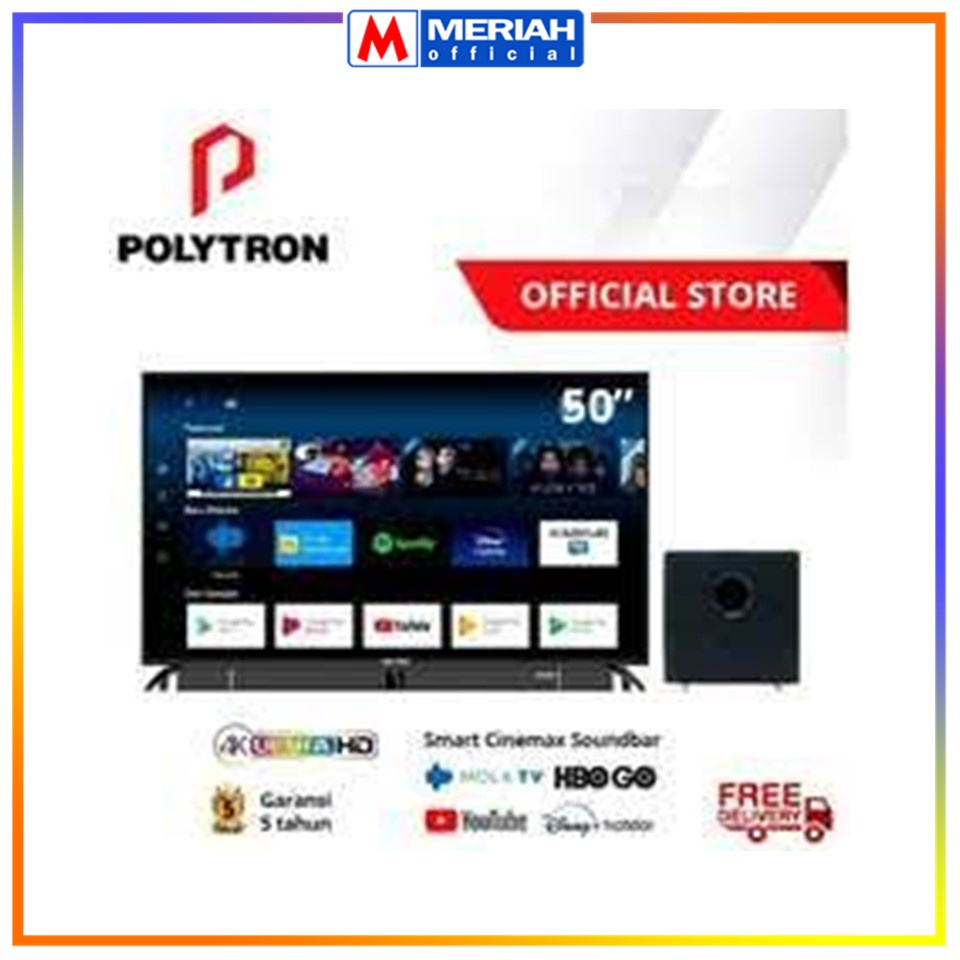 TV POLYTRON 50INCH,SMART ANDROID MOLA 4K PLD-50BUA8859