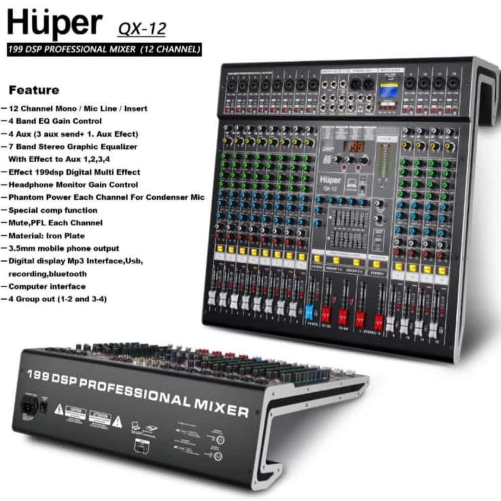 mixer huper qx12 huper qx 12 12 channel garansi resmi original