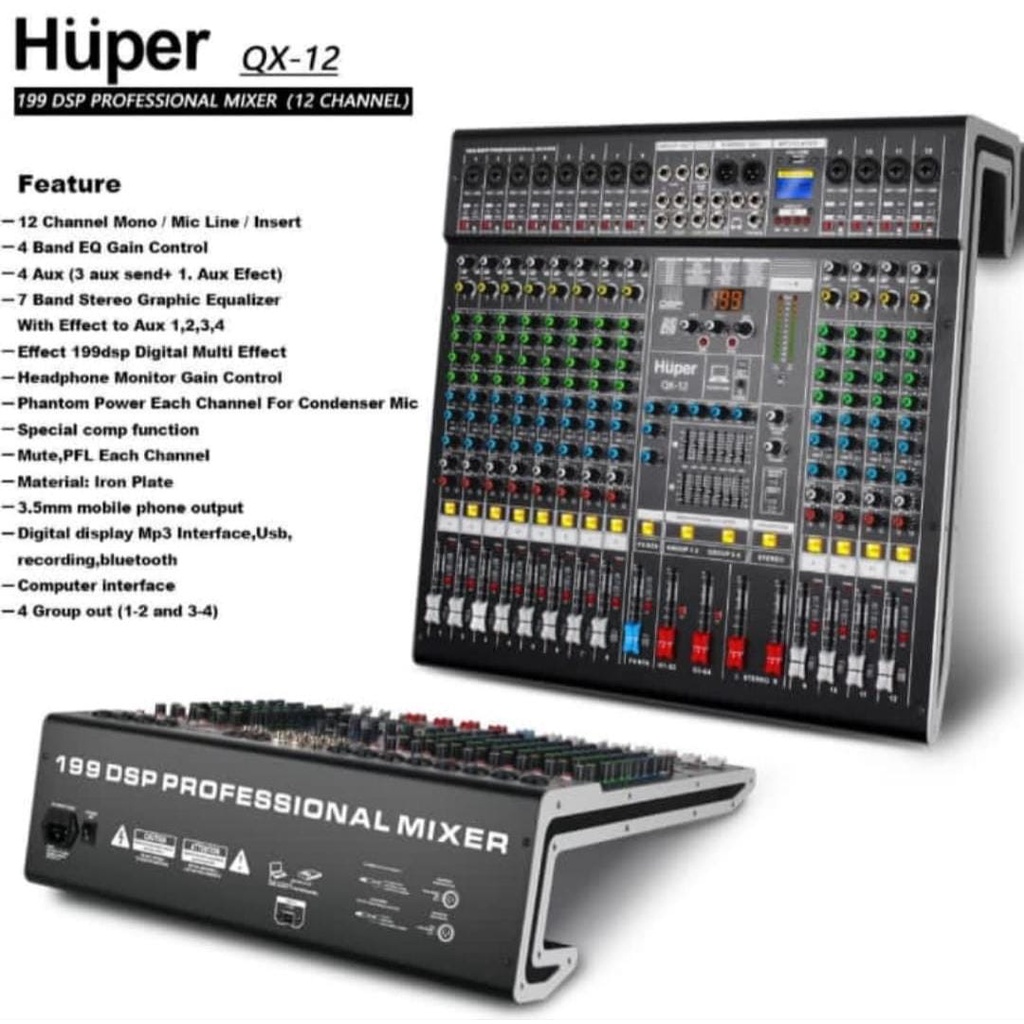 HUPER QX 12 MIXER 12 CHANNEL ORIGINAL HUPER