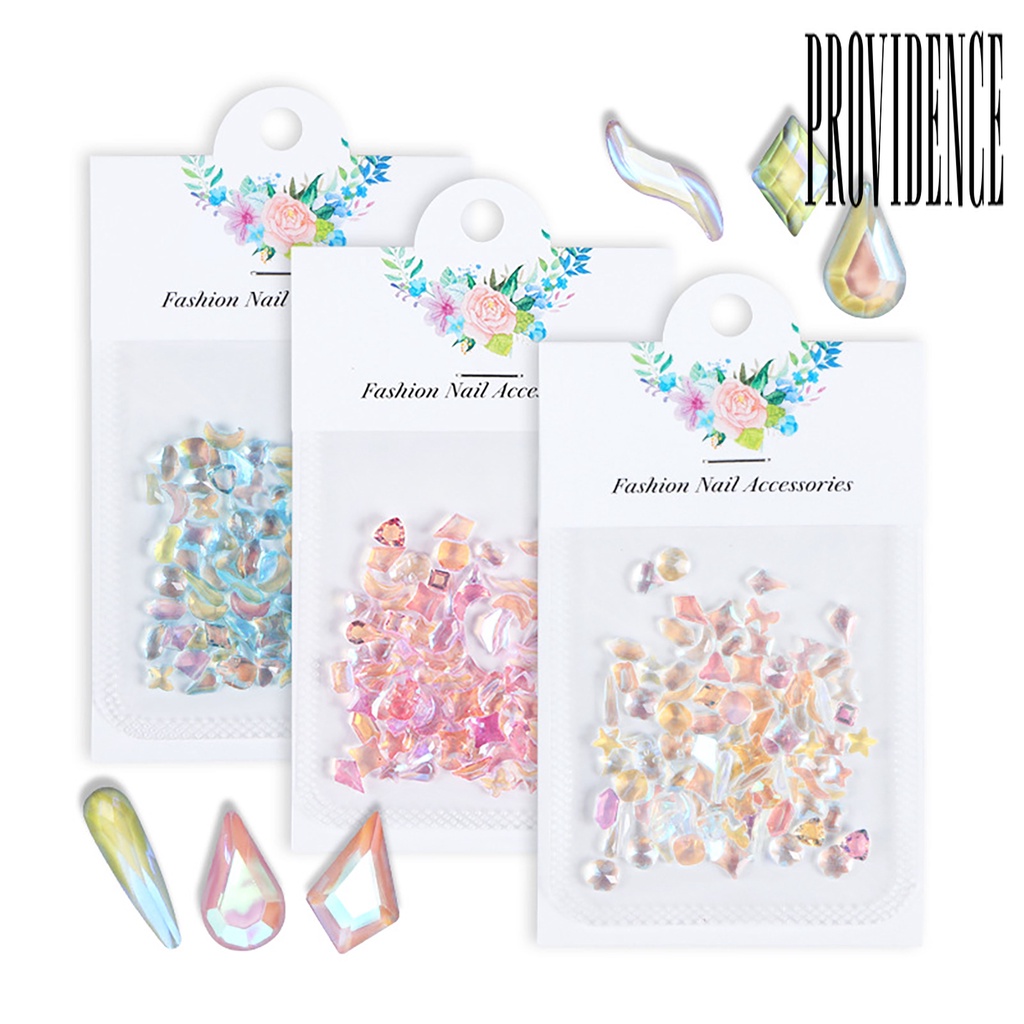 Providence 100Pcs / Set Stiker Kuku Motif Geometri Asimetris Untuk Dekorasi Nail Art / Manicure / Salon