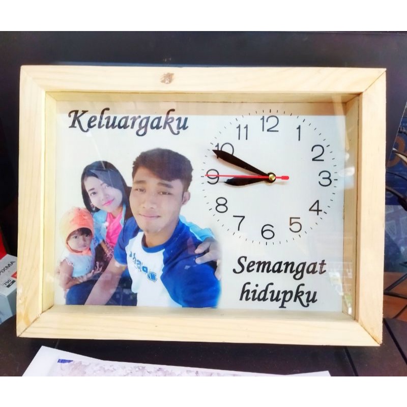 Jam Foto 20x28 Frame Jati Belanda Natural