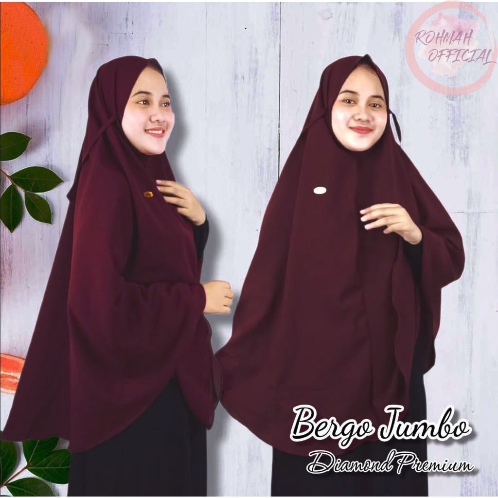 Jilbab Syari Bergo Jumbo Non Pad Matt Diamond
