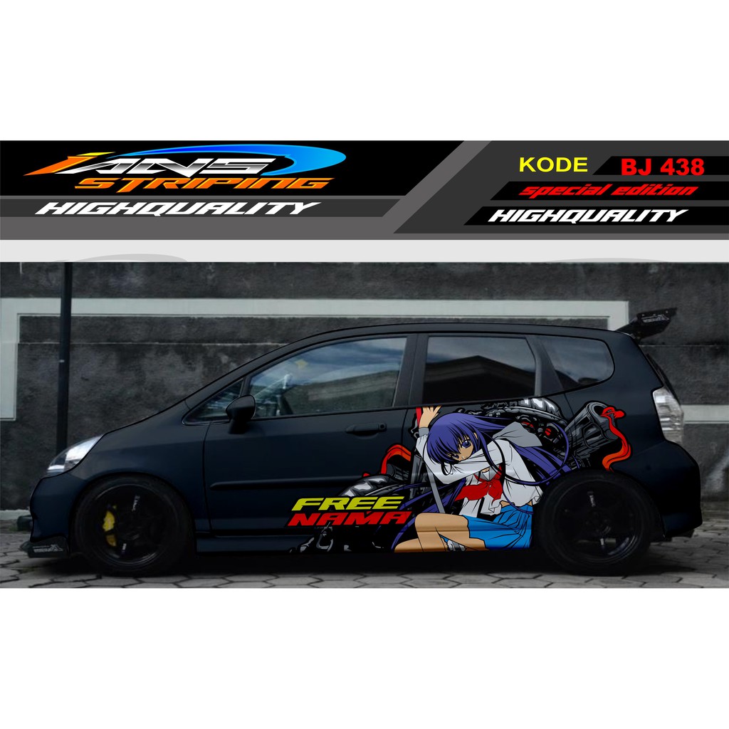 DECAL STICKER MOBIL JAZZ, BRIO, AGYA / STIKER MOBIL SAMPING / VARIASI STICKER MOBIL ANIME