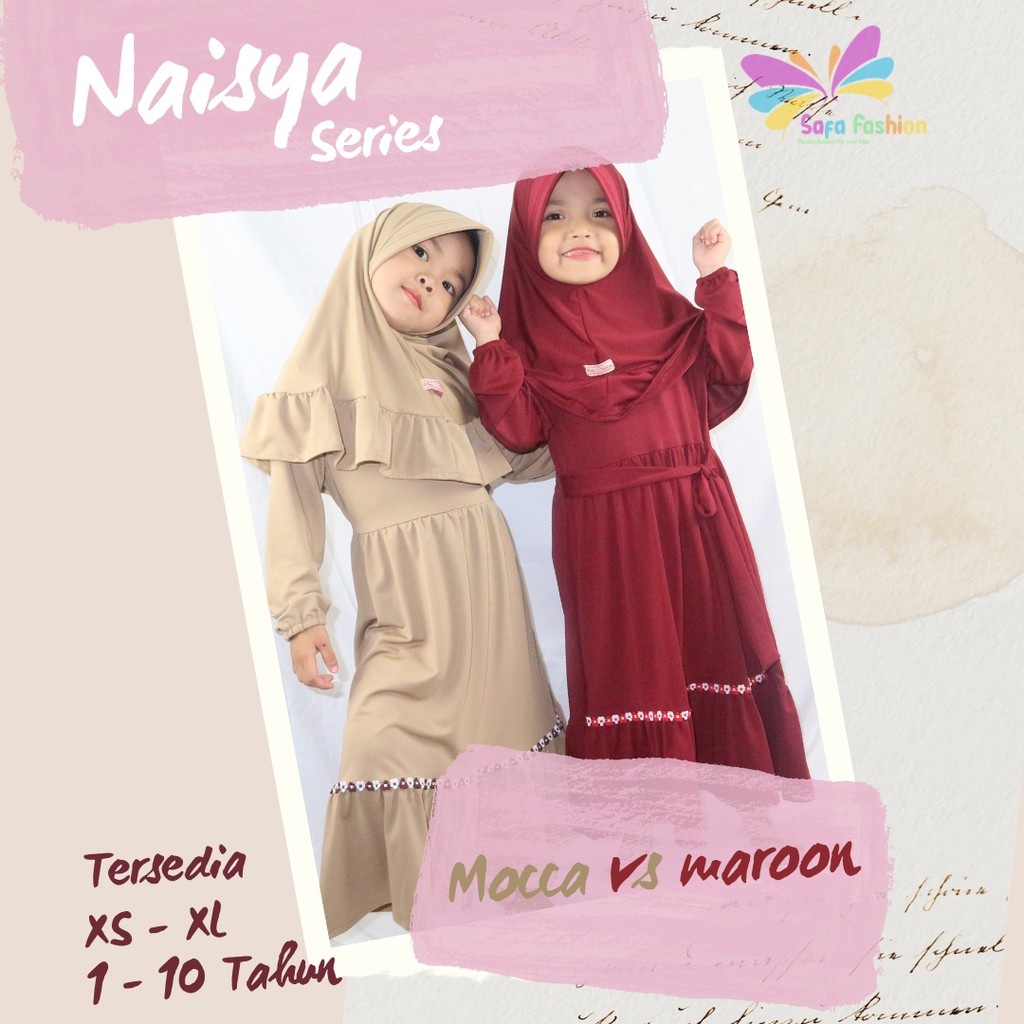 bayar di tempat Gamis Anak Perempuan &quot;Naisya&quot; Usia 1 SAMPAI 8 THN GAMIS ANAK