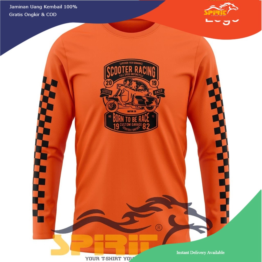 Baju Kaos Pria Vespa Scooter Racing Custom Garage Otomotif Distro Original Classic Jumbo