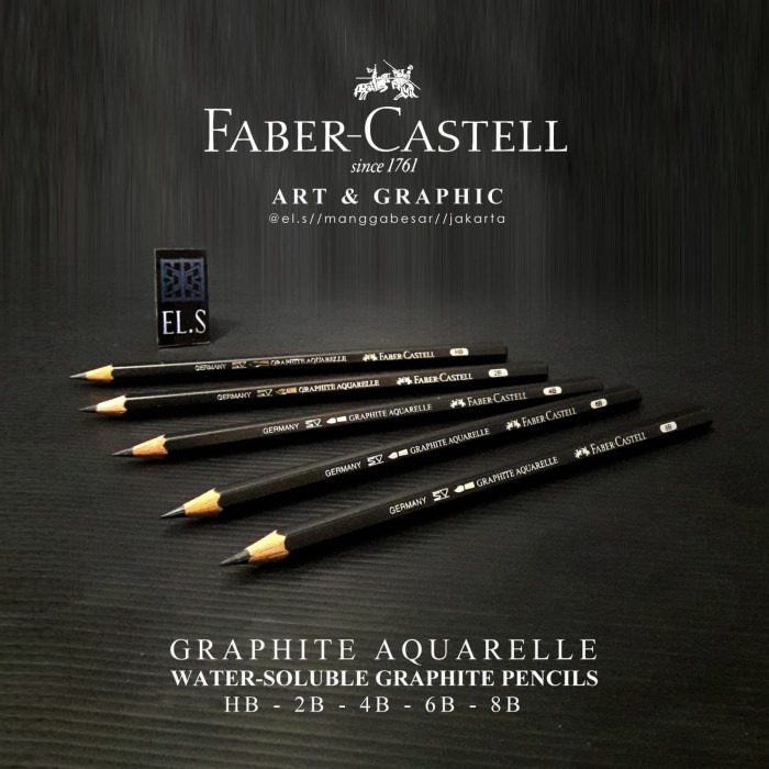 

WARNAPENSIL- FABER CASTELL GRAPHITE AQUARELLE PENCILS - HB -PENSIL WARNA