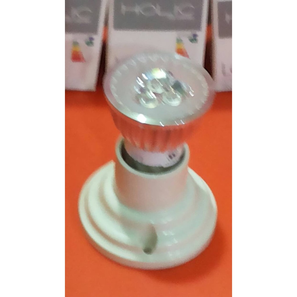 Promo LAMPU LED SPOTLIGHT HOLIC 3 WATT   3 MATA FITTING E27  PUTIH  Berkualitas