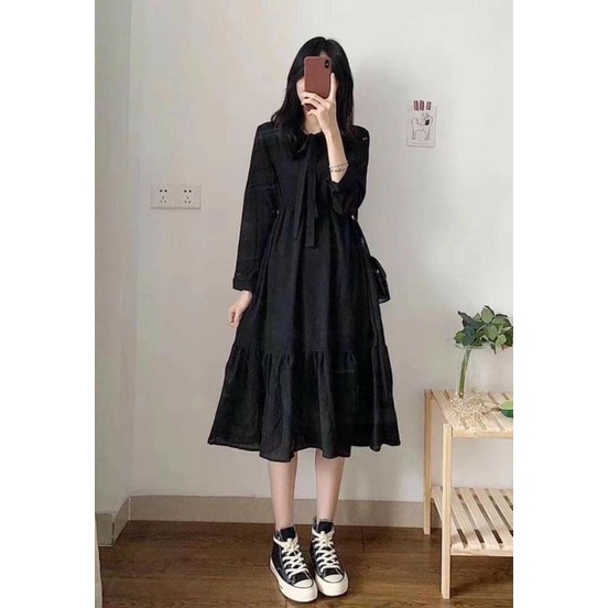 [READY STOCK]korean dress cute style casual long dress (Kf004)