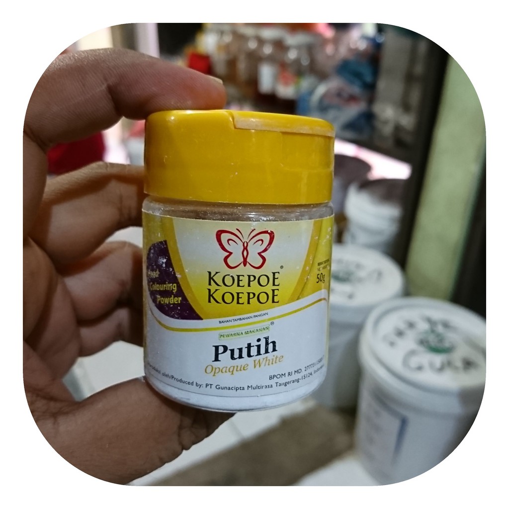

PUTIH FOOD COLOURING POWDER PEWARNA BUBUK KOEPOE2 KEMASAN