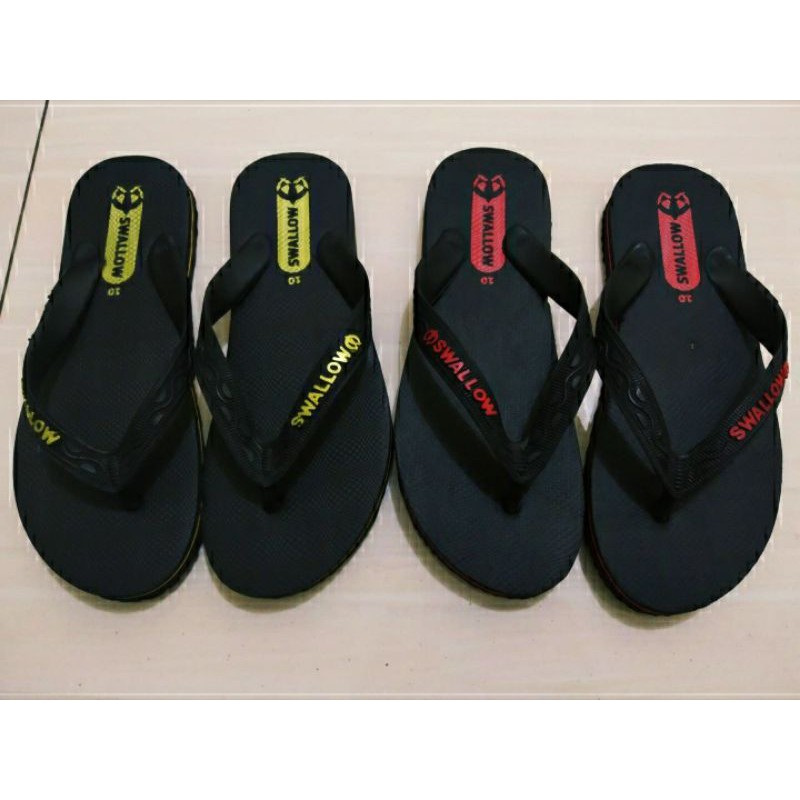 GROSIR SANDAL  SWALLOW  BLACK Harga  per 6 psang sandal  