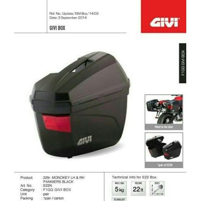 sidebox givi e22 dan bracket sb 2000 original givi , side box givi e 22 , box givi e 22 , box sampin