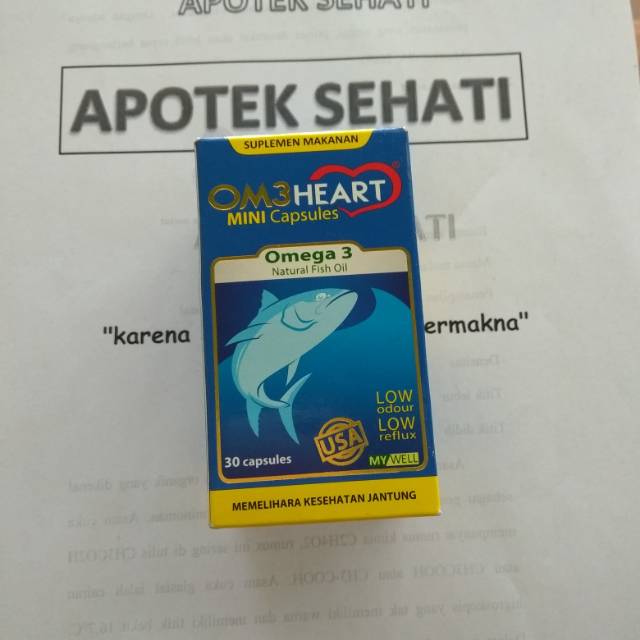 Om3heart Omeheart mini capsules Omega 3 Natural Fish Oil Minyak ikan isi 30