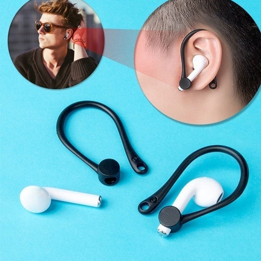 Soft Case Silikon Kait Telinga Holder Headset Earphone Anti Hilang / Jatuh Untuk Lari / Sepeda