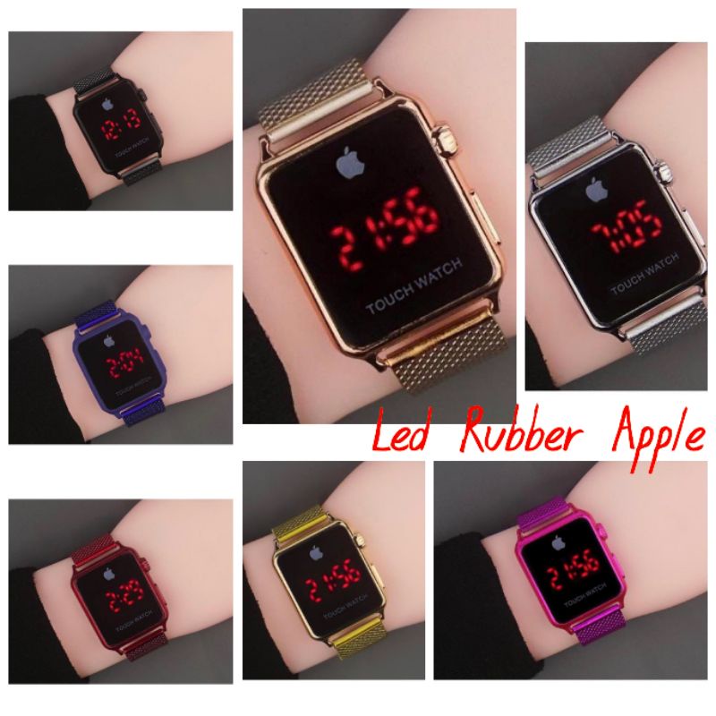 JAM TANGAN PRIA WANITA ,JAM LED DIGITAL RUBBER LED APPLE  JAM TANGAN TERLARIS