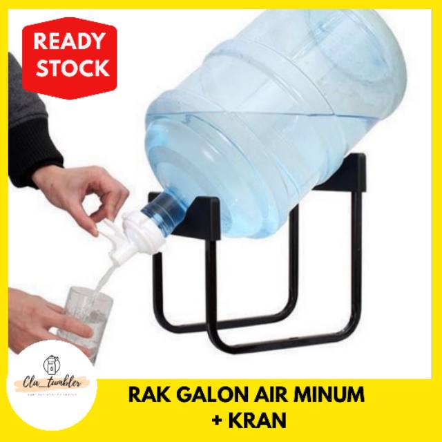 RAK GALON AIR MINUM PLUS KRAN / TEMPAT GALON PRAKTIS / KRAN GALON / RAK BESI POMPA GALON MURAH