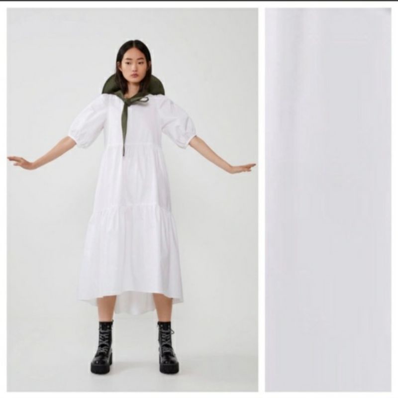 Preloved zara dress poplin assymetris