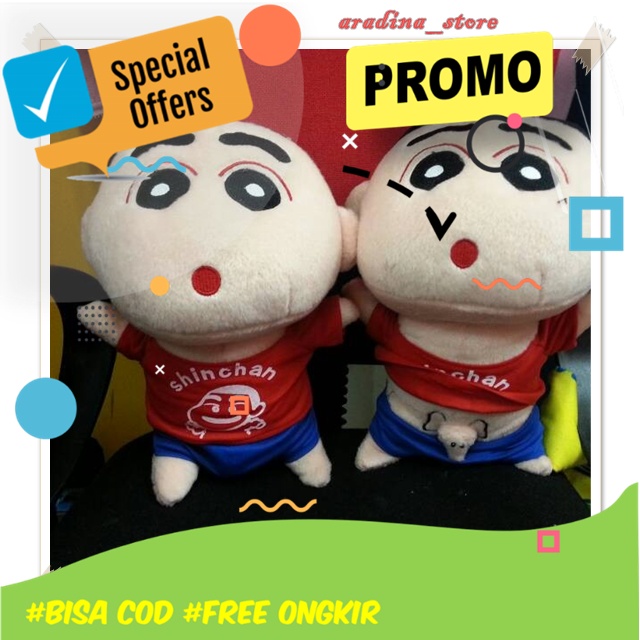 Boneka Sinchan Jumbo Sincan Boneka Shinchan Ori Titit Murah Boneka Karakter Kartun Anime Mini Uk L