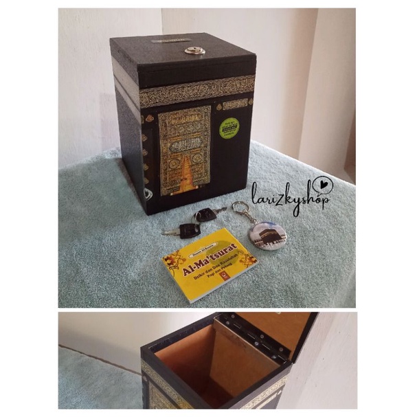 CELENGAN KA'BAH BESAR PAKAI KUNCI / PENYIMPANAN UANG / BOX UANG