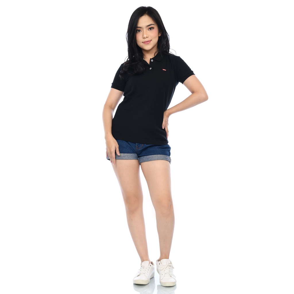 Kaos Kerah Levis | Kaos Cewek | Black