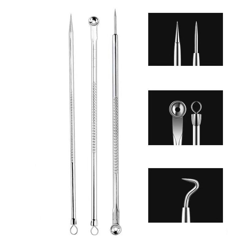 7pcs Pinset Komedo Stainless Alat Jerawat Alat Penjepit Komedo Alat Penghilang Komedo Hidung