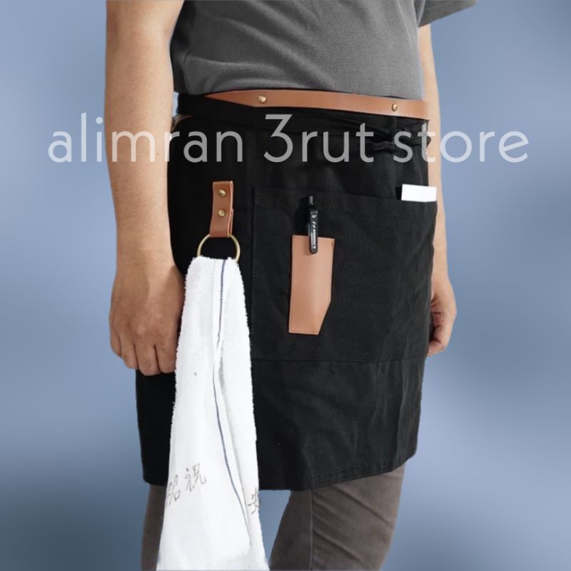 Jual Apron Barista Celemek Waiters Stengah Badan Apron Mini Indonesia Shopee Indonesia