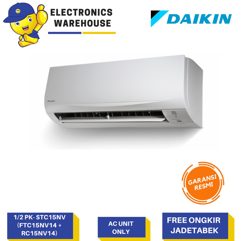 Daikin AC 0.5 PK STC15NV AC Split Standard Thailand 1/2 PK 0,5 PK FTC15NV14 RC15NV14 - Unit Only