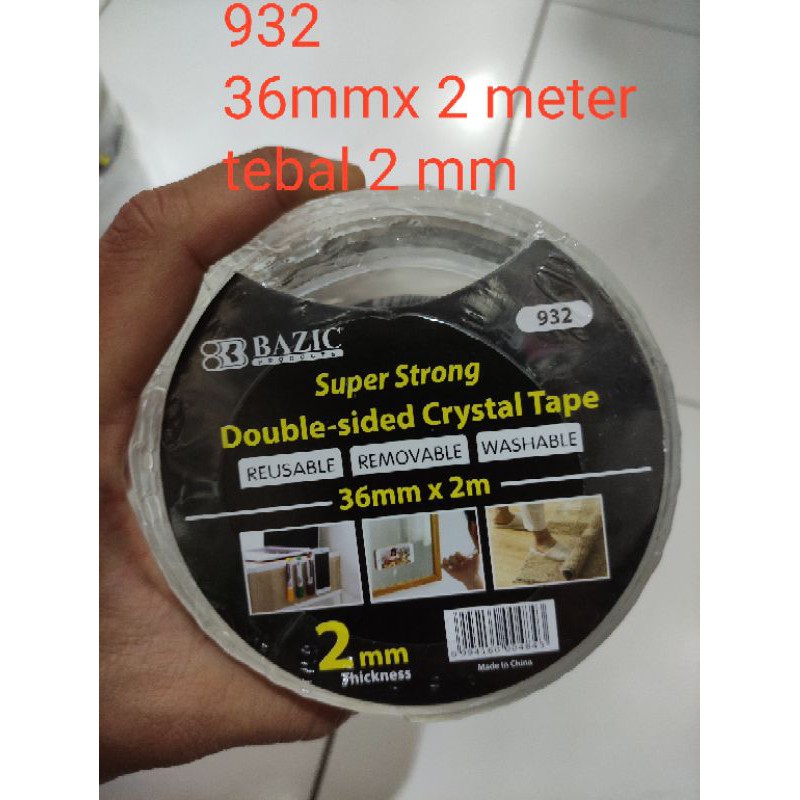 

nano double side tape bening 932 tebal 2 mmx 36 mmx 2 meter washable tahan air