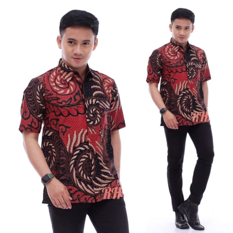 TERBARU Couple sweet || couple batik ayah dan anak cowok BATIK MERAH PUSER