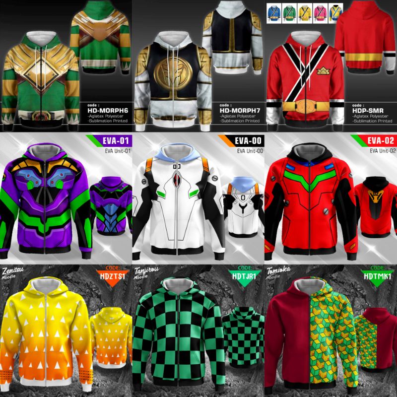 JAKET HOODIE SUPERHERO, ANIME, TOKUSATSU. All New.