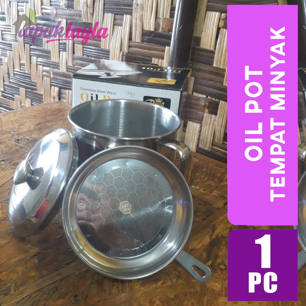 OIL POT TEMPAT MINYAK STAINLESS STEEL 1200 ML