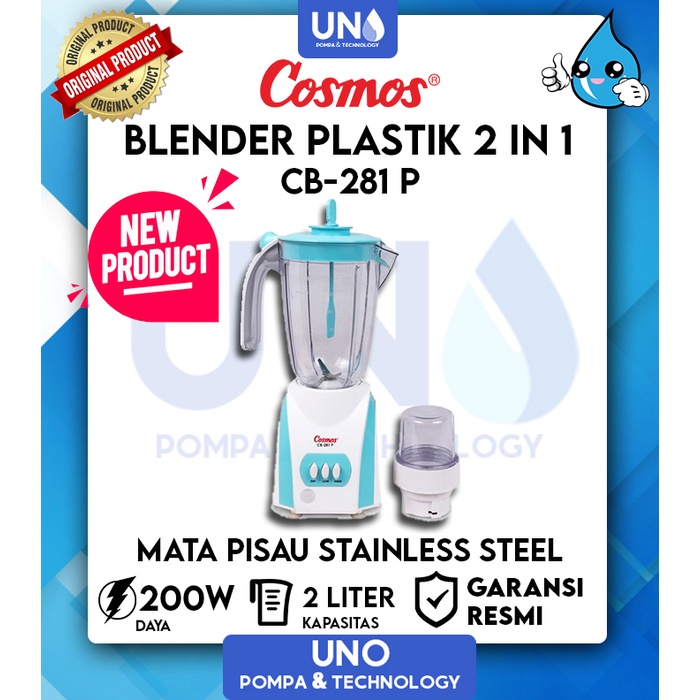 Cosmos Blender Plastik 380W 2 Liter CB-281 P / CB281P / CB 281 P