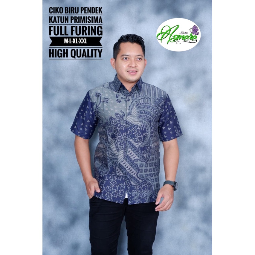 CIKO BIRU ASMARA BATIKSOLOAMANAH KEMEJA BAJU BATIK PRIA SOLO LENGAN PENDEK PANJANG LAPIS FURING ATASAN BATIK PREMIUM MODERN KATUN HALUS WIJAYA KUSUMA ALASKA PINK DEWO CEMANI LENTERA PRAJA BUMI LISANG GENI KLABANG ASMARA PEKSI JIWO KENCONO UNGU GIYANDRA