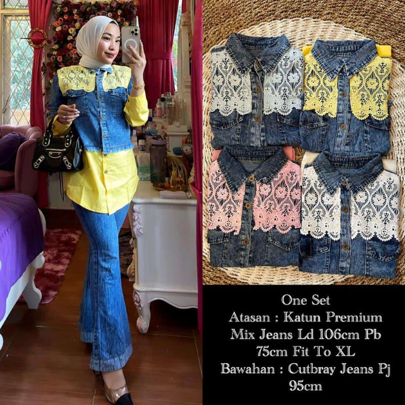 set jeans kaisyara mix burkat terbaru