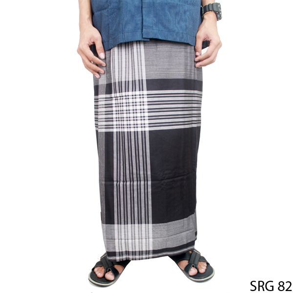 Sarung Muslim Pria Modern Motif Hitam Putih (COMB)