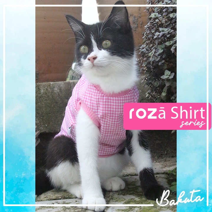 Baju Ucansee Kotak-kotak pink untuk kucing dan anjing / baju kucing lucu termurah size S-XL