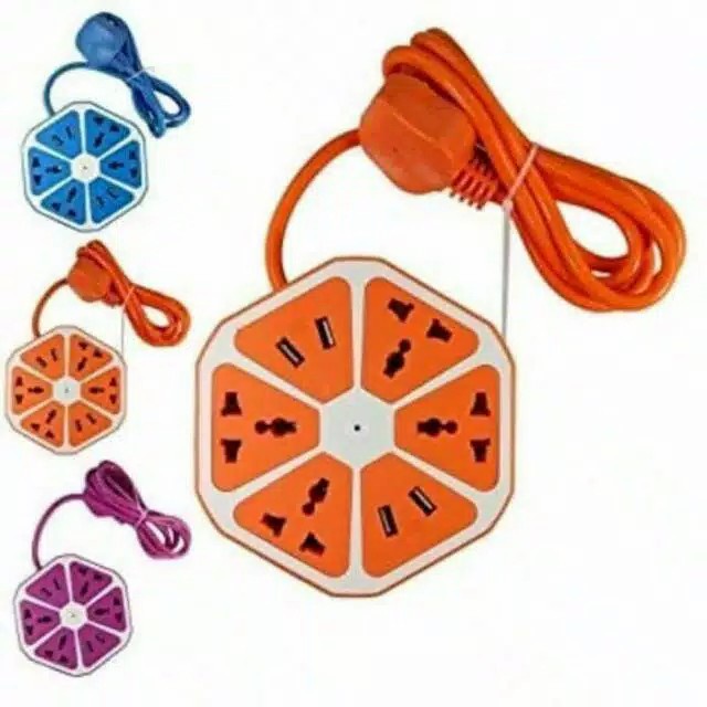 SL04- Stop Kontak Kabel Roll USB Multifungsi -Kabel Hexagonal