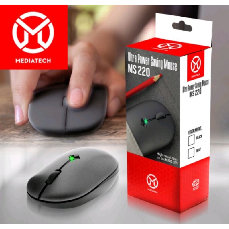 Mouse Usb slim Power Saving MS 220 Silent Click mediatech original