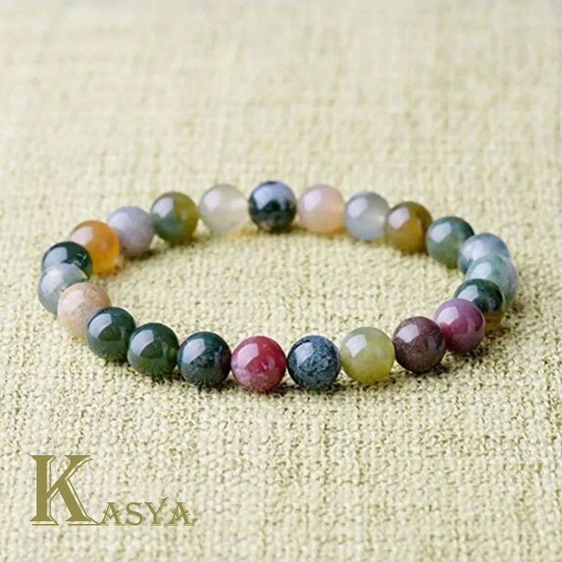 Gelang Pria Wanita Batu Natural Indiana Agate Yoga Meditasi Original Stone