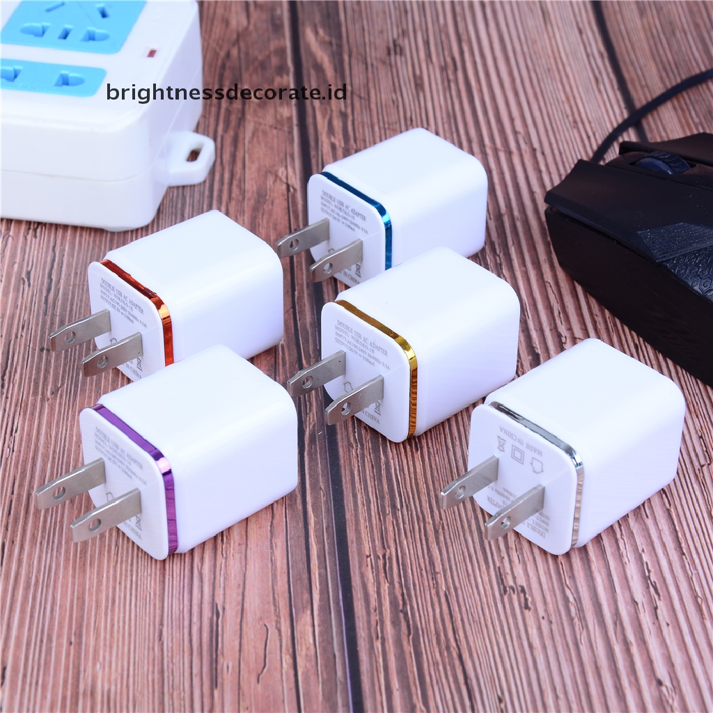 1pc Adapter Power Charger Dual Usb 2.1a / 1a Untuk Handphone