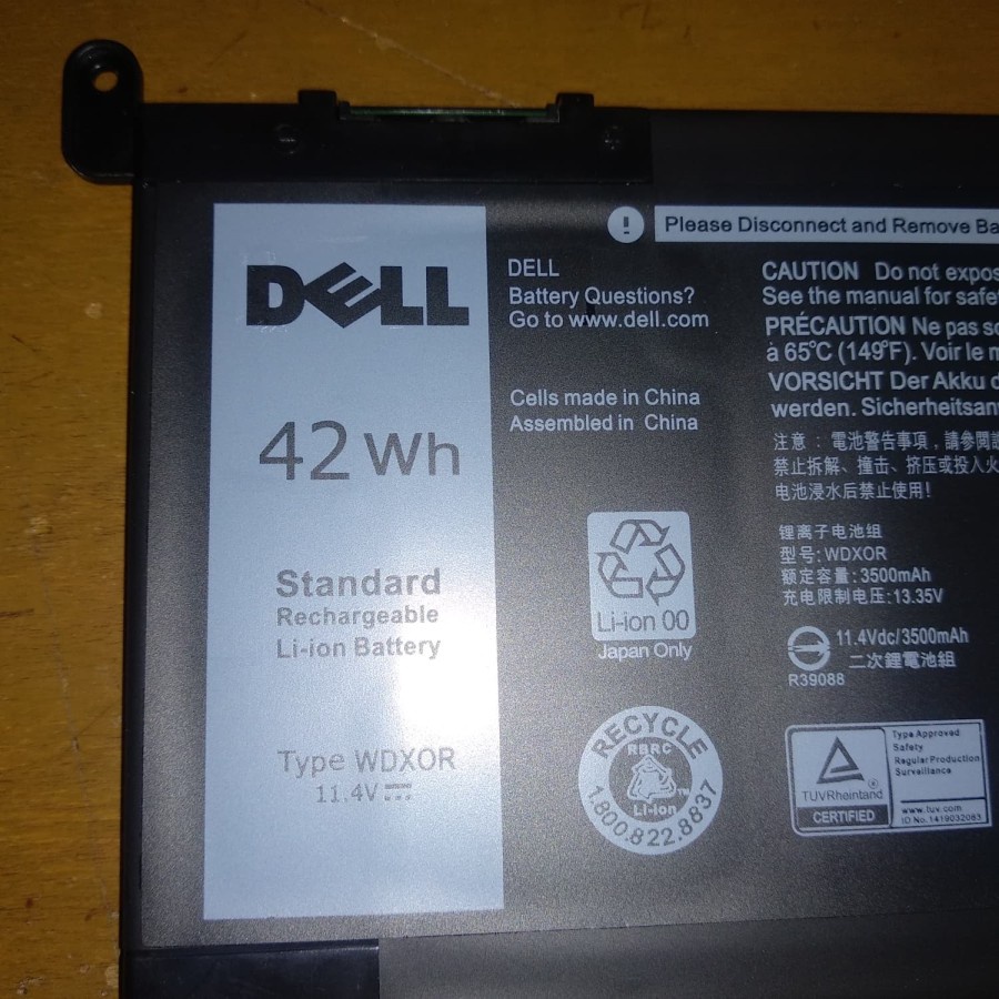 Baterai Dell Inspiron 15 5567 5568 5378 13 7368 7460 7572 WDXOR ORIGINAL